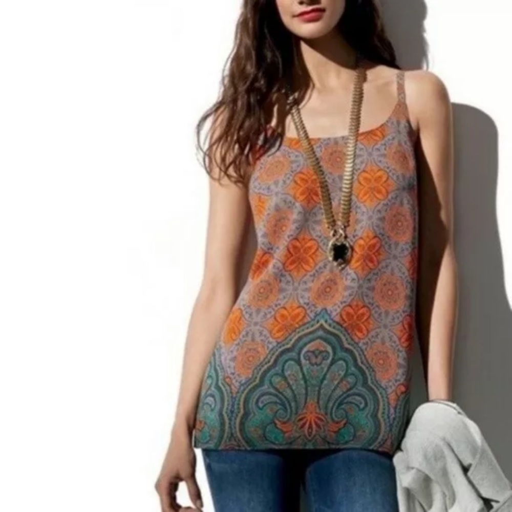 CAbi layered boho print tank top size small